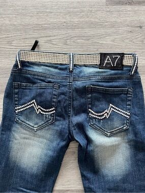 A7 Rhinestone Waistband Crystal | Bootcut Jeans| Size 26 | McBling